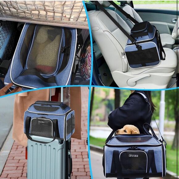 Top-Expandable Pet Carrier Alaska Airline Approved Soft-Sided Small Cats Dogs - Picture 8 of 8